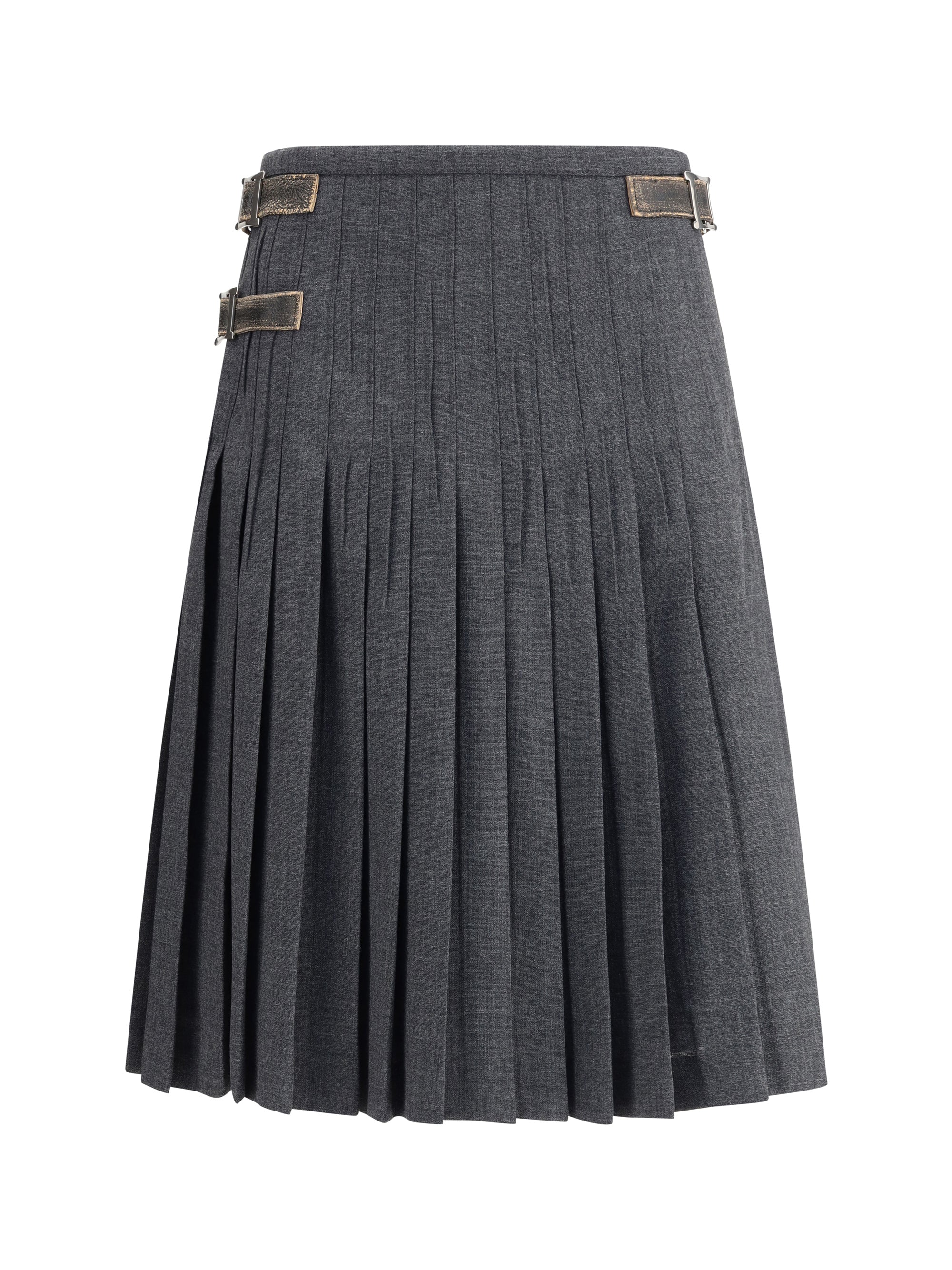 PRADA 40 pleated skirt in kid mohair