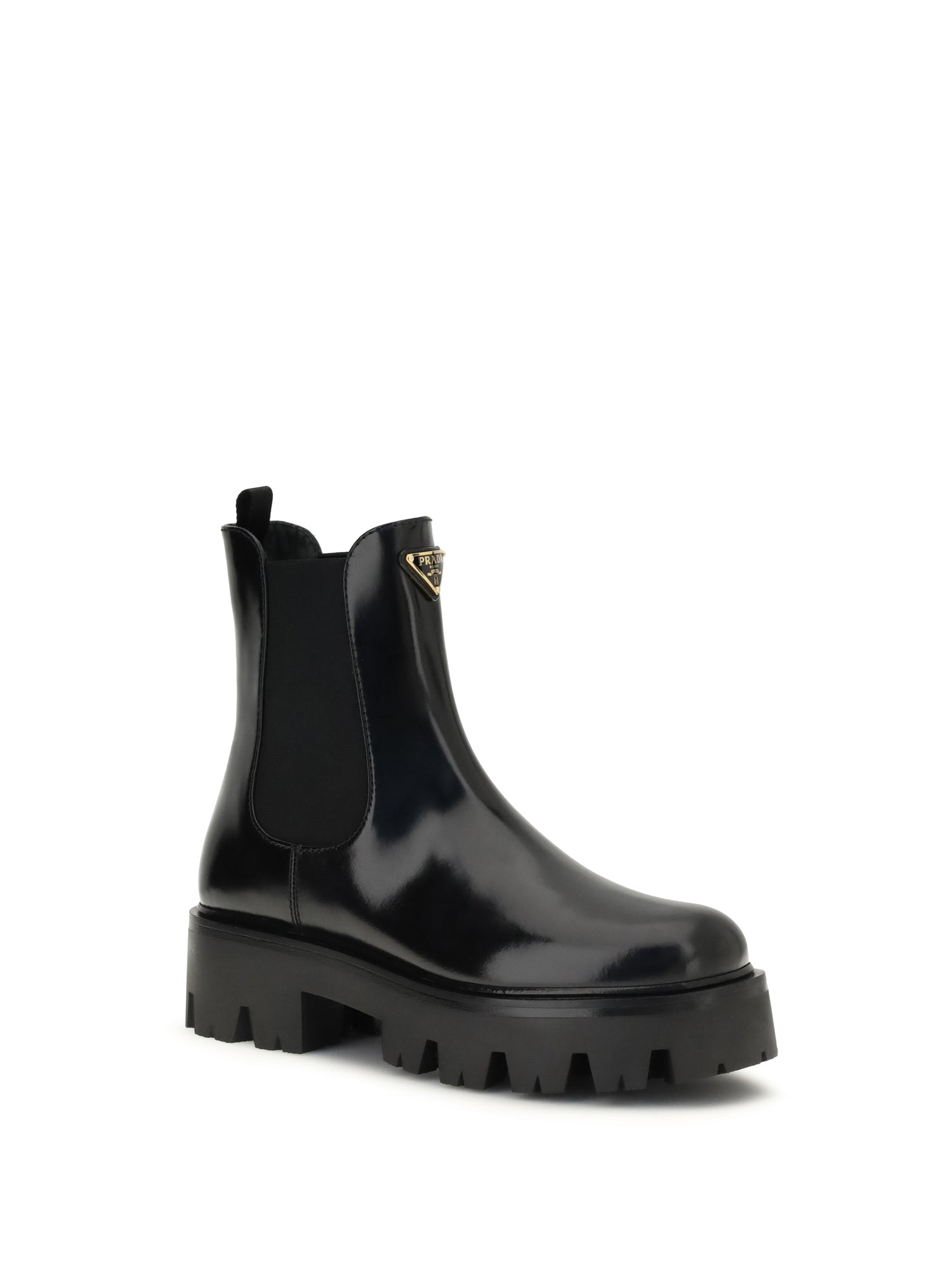 PRADA 41 brushed leather ankle boots