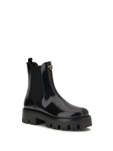 PRADA 41 brushed leather ankle boots