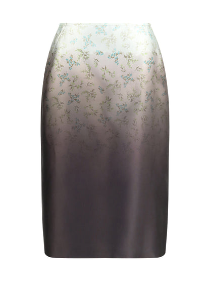 JIL SANDER 34 silk printed skirt 