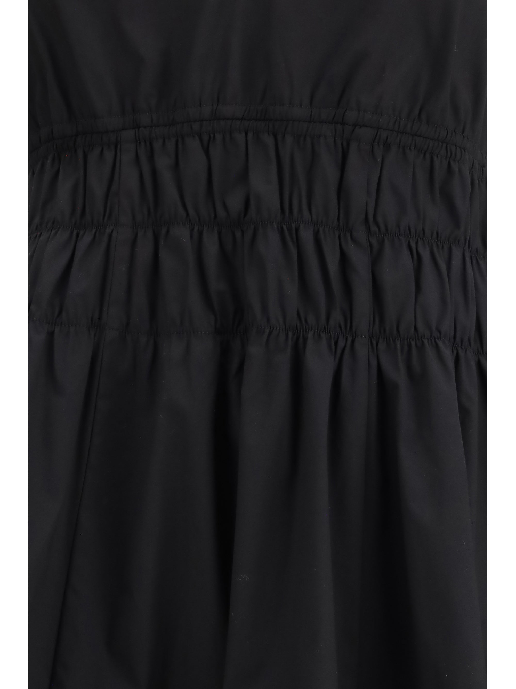 shirred v-neck dress