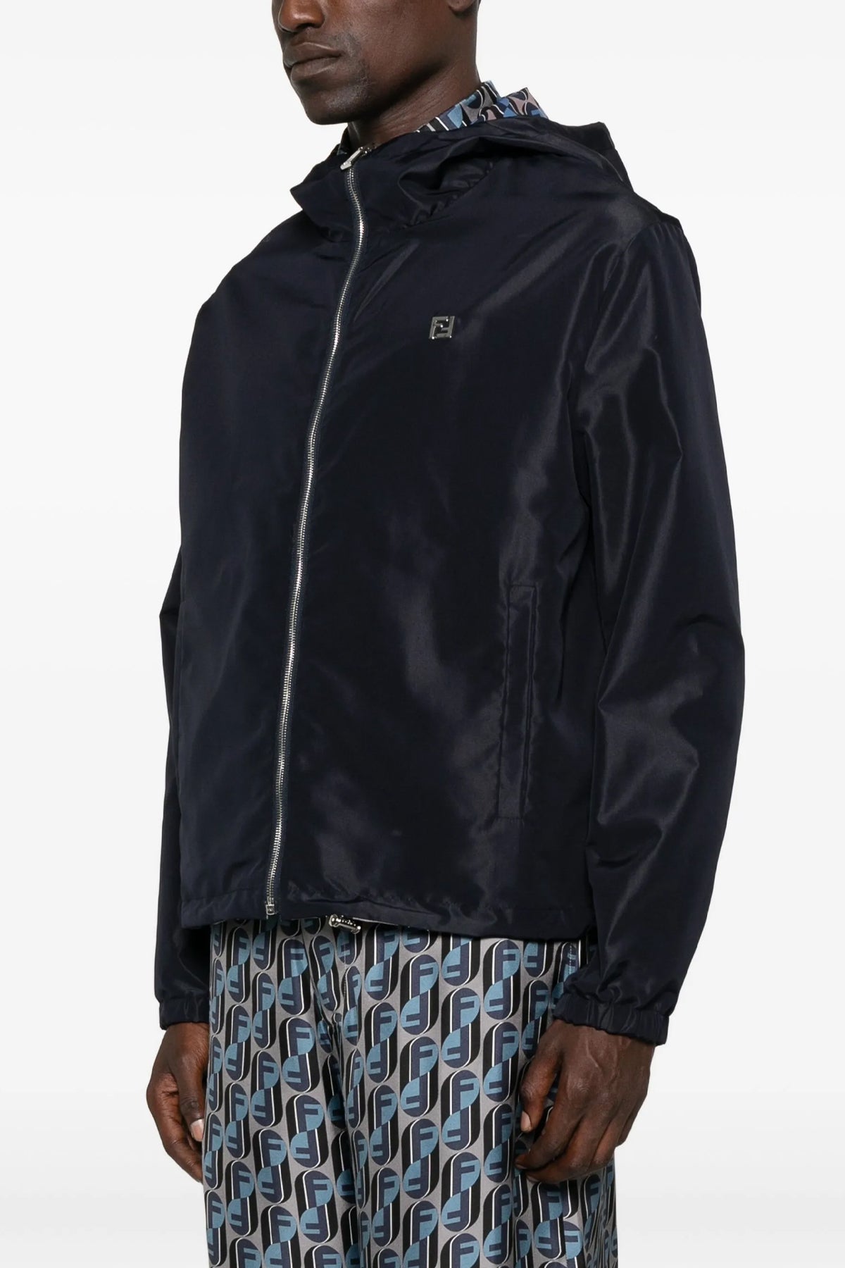 reversible windbreaker in technical fabric
