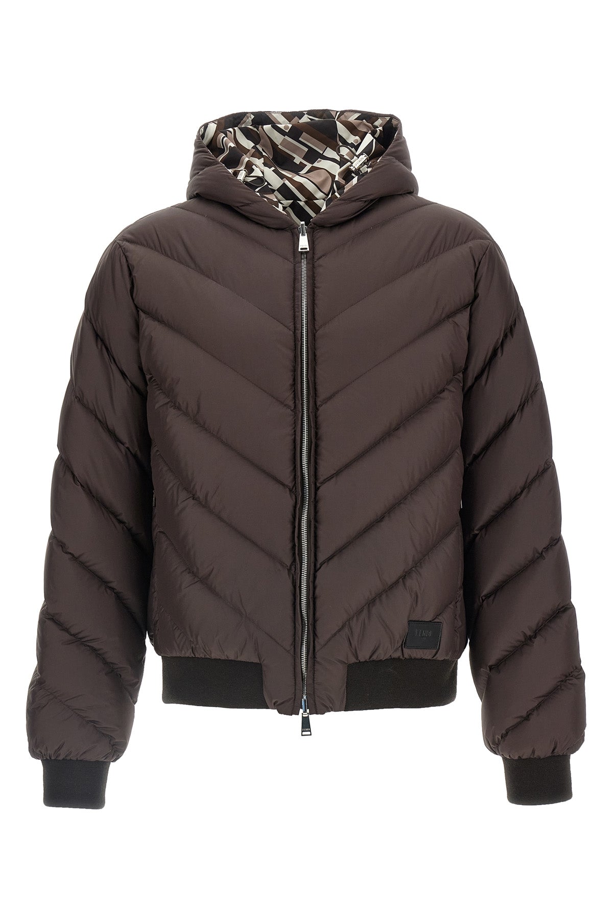 reversible quilted nylon down jacket