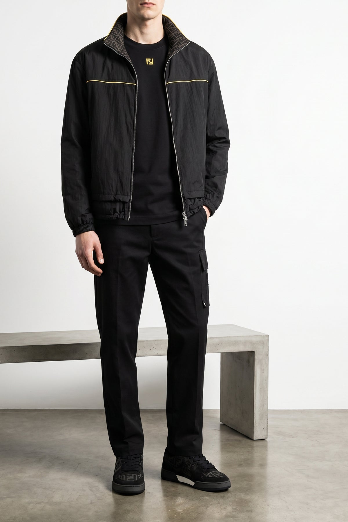 solid color reversible anorak in nylon