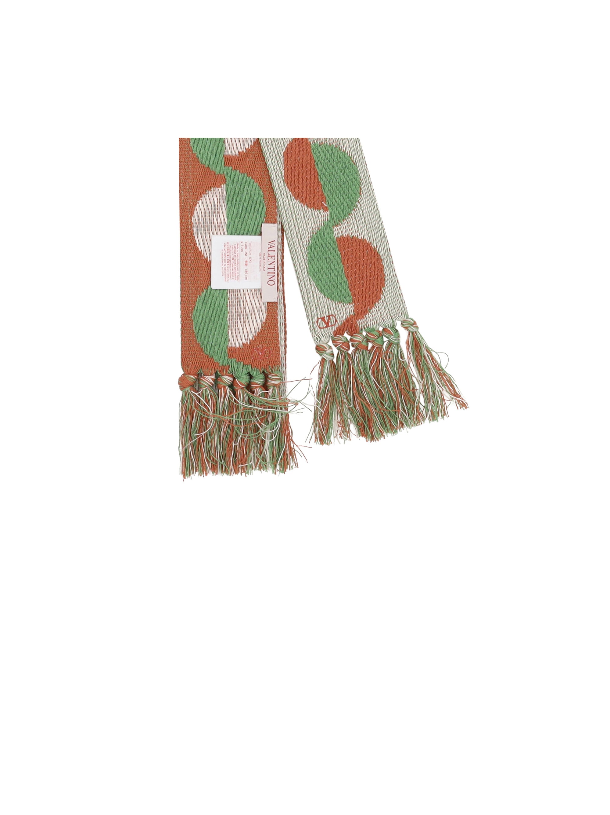 geometric jacquard pattern scarf