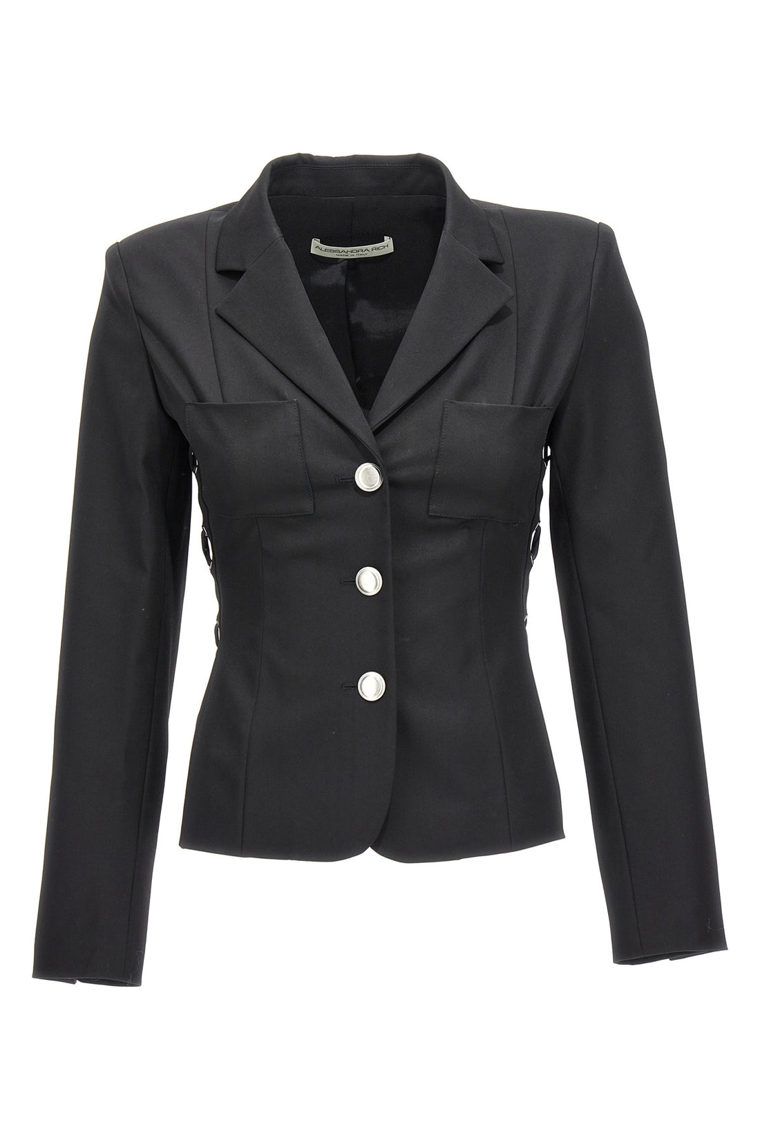 ALESSANDRA RICH 42 blazer monopetto in misto lana con dettaglio lacci