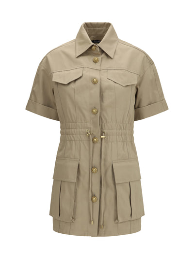 gabardine dress with four pockets and buttons