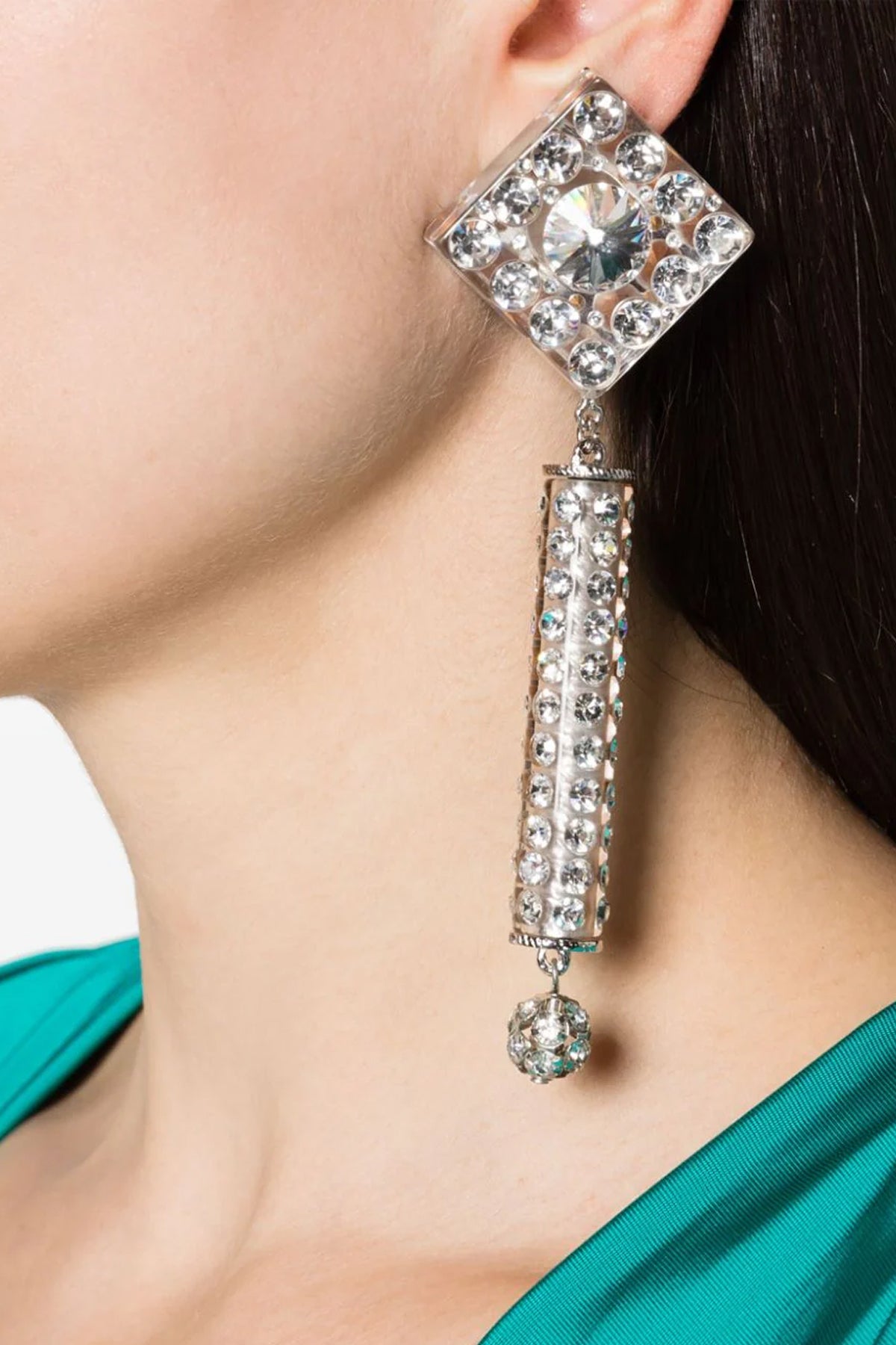 hard plastic earrings embellished