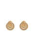 gold shell earrings with crystals