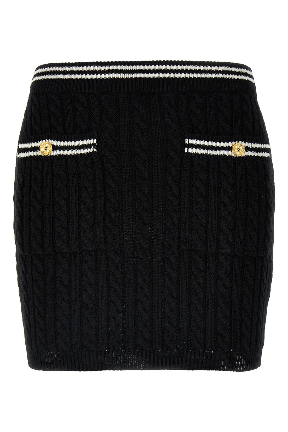 ALESSANDRA RICH 40 braided cotton mini skirt