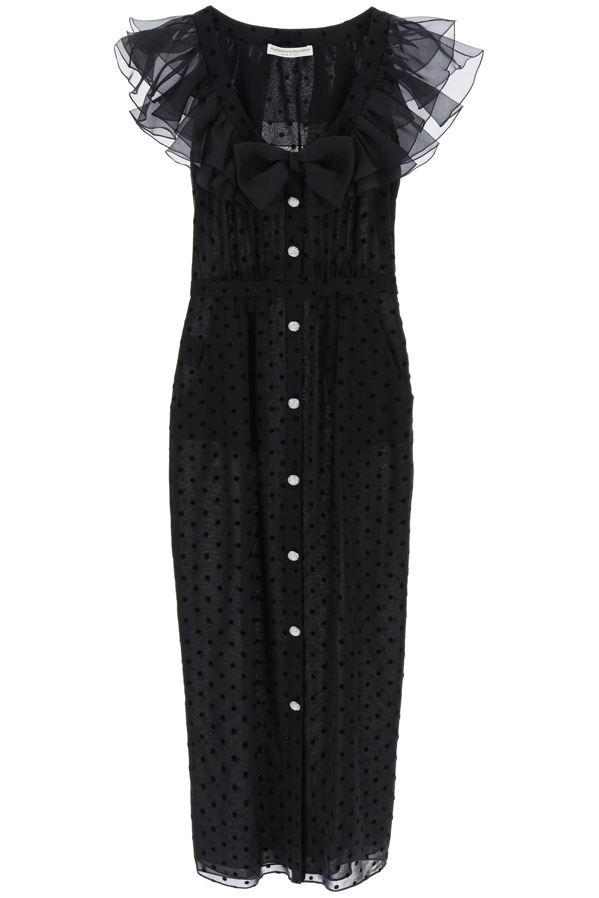 'polka dot midi dress in ge