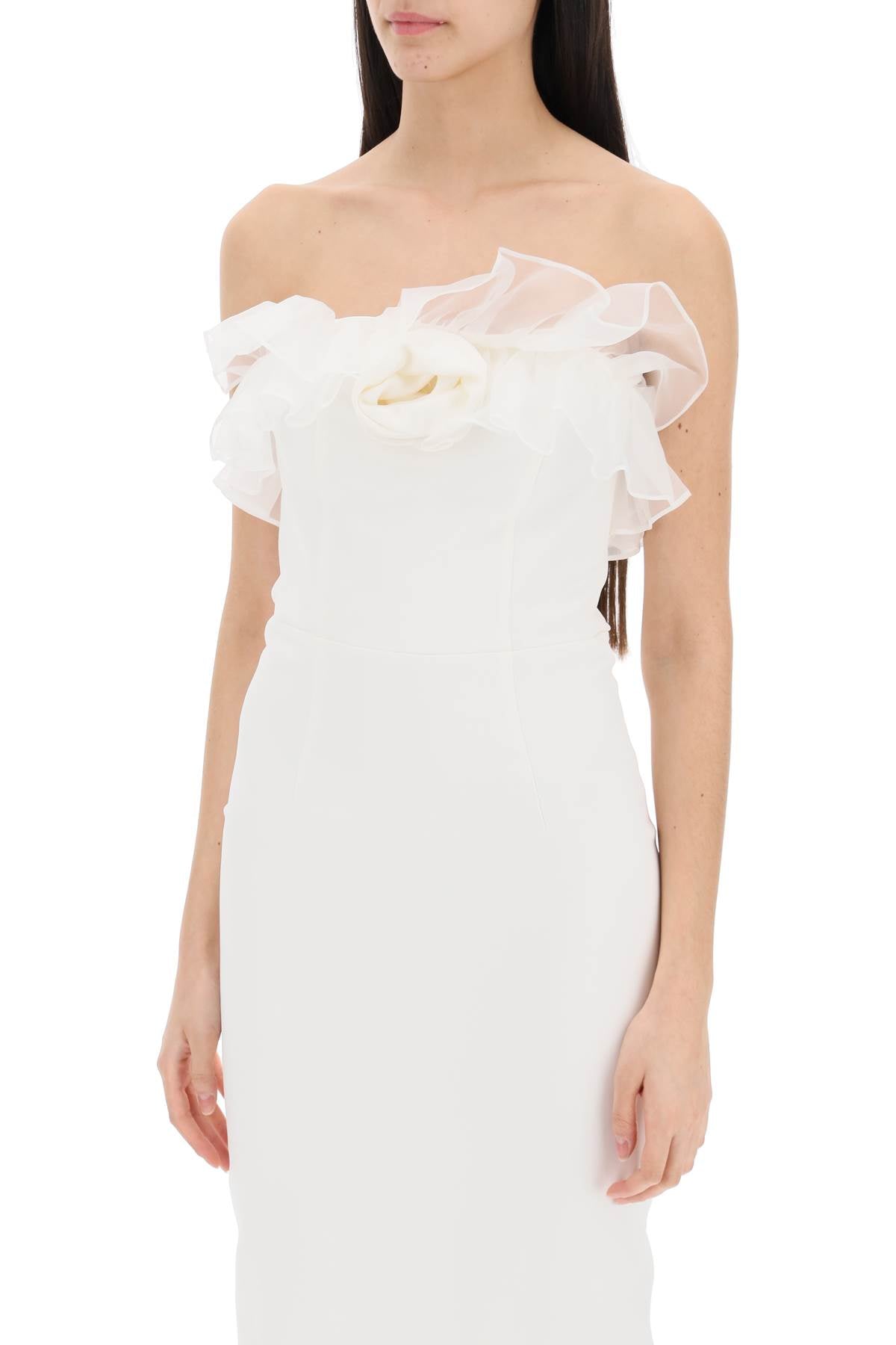 strapless dress with organza details