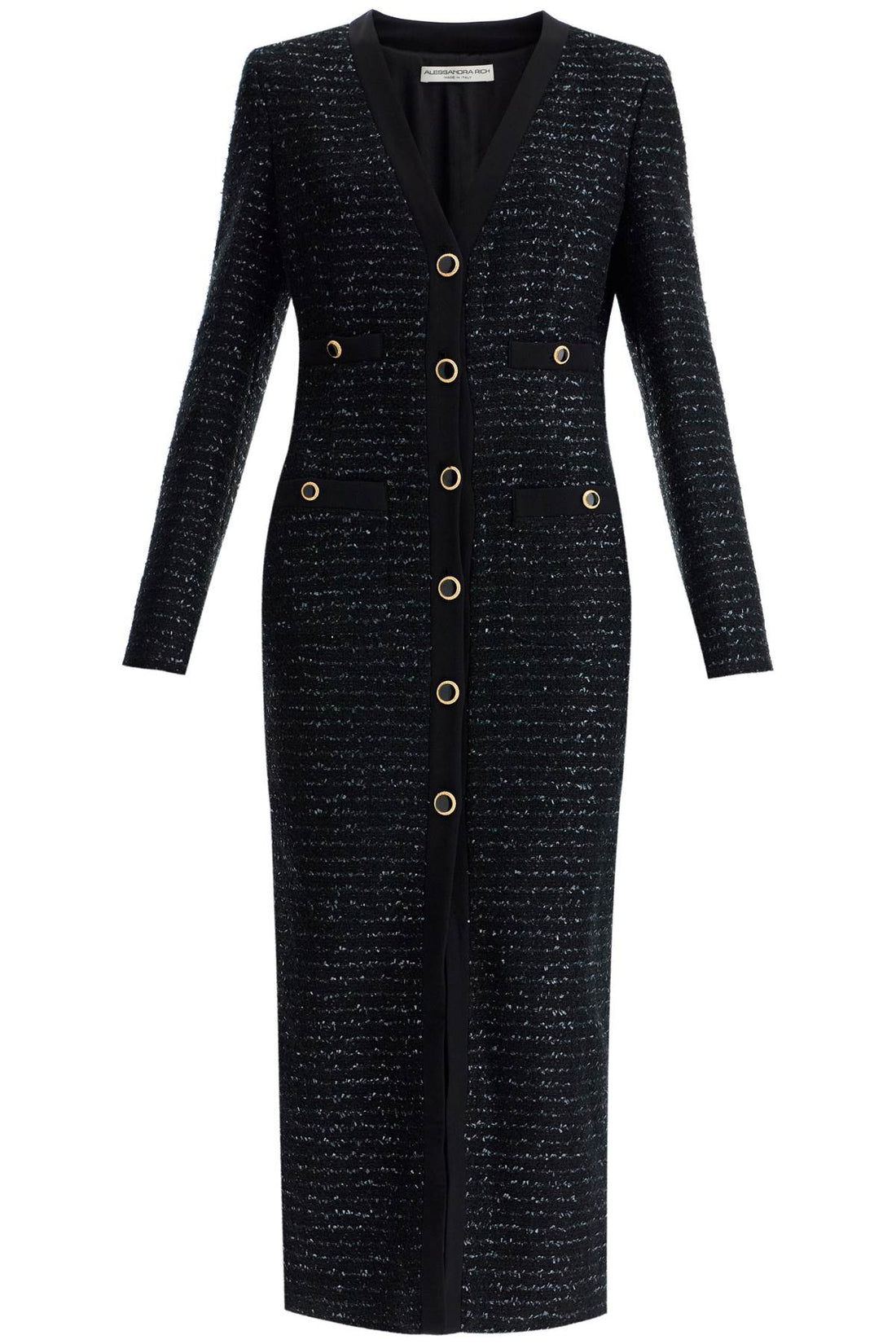 midi tweed dress with sequins