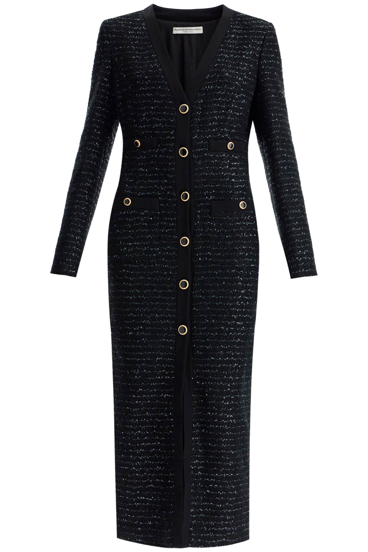 midi tweed dress with sequins