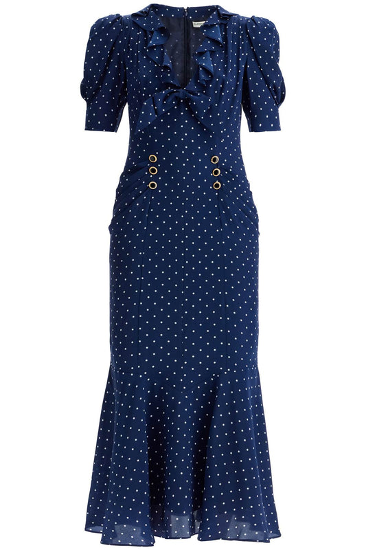 polka dot silk midi dress