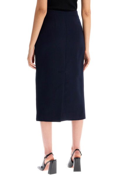 virgin wool midi skirt