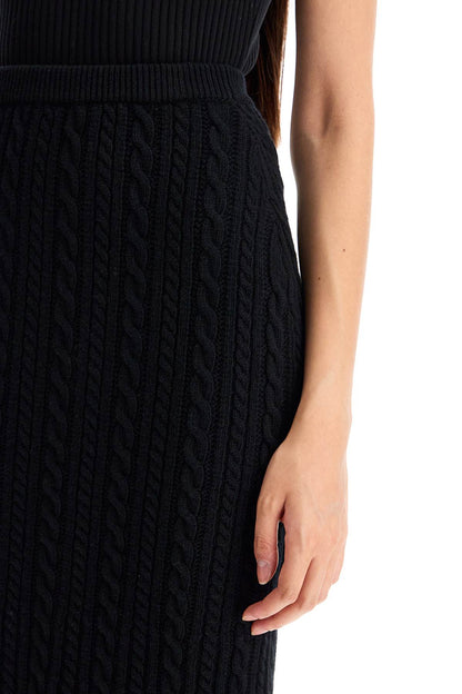 &quot;knitted midi skirt with cable knit