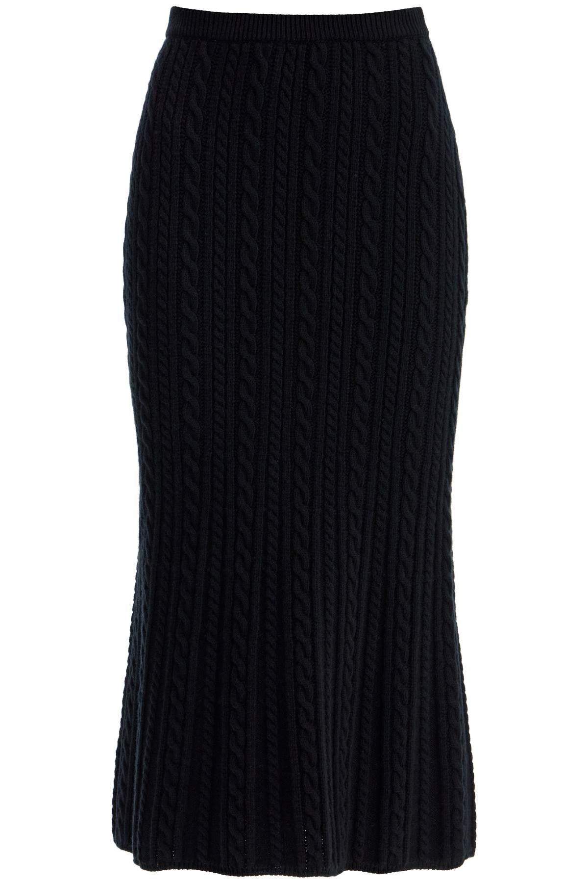 &quot;knitted midi skirt with cable knit