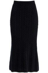 "knitted midi skirt with cable knit