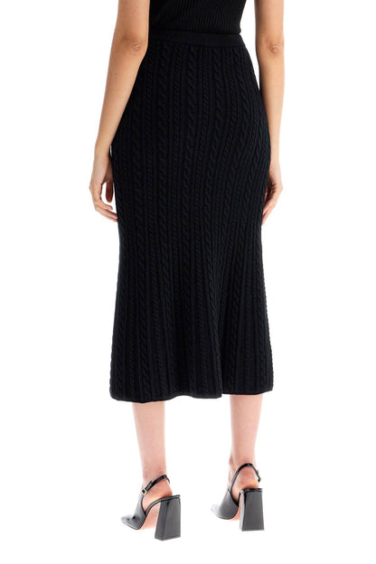 &quot;knitted midi skirt with cable knit