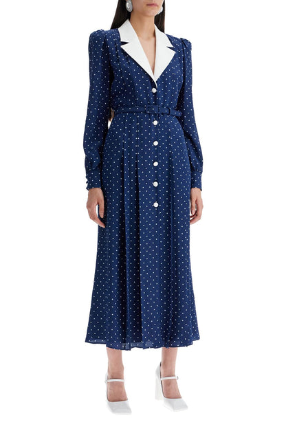 midi dress with mikado collar in