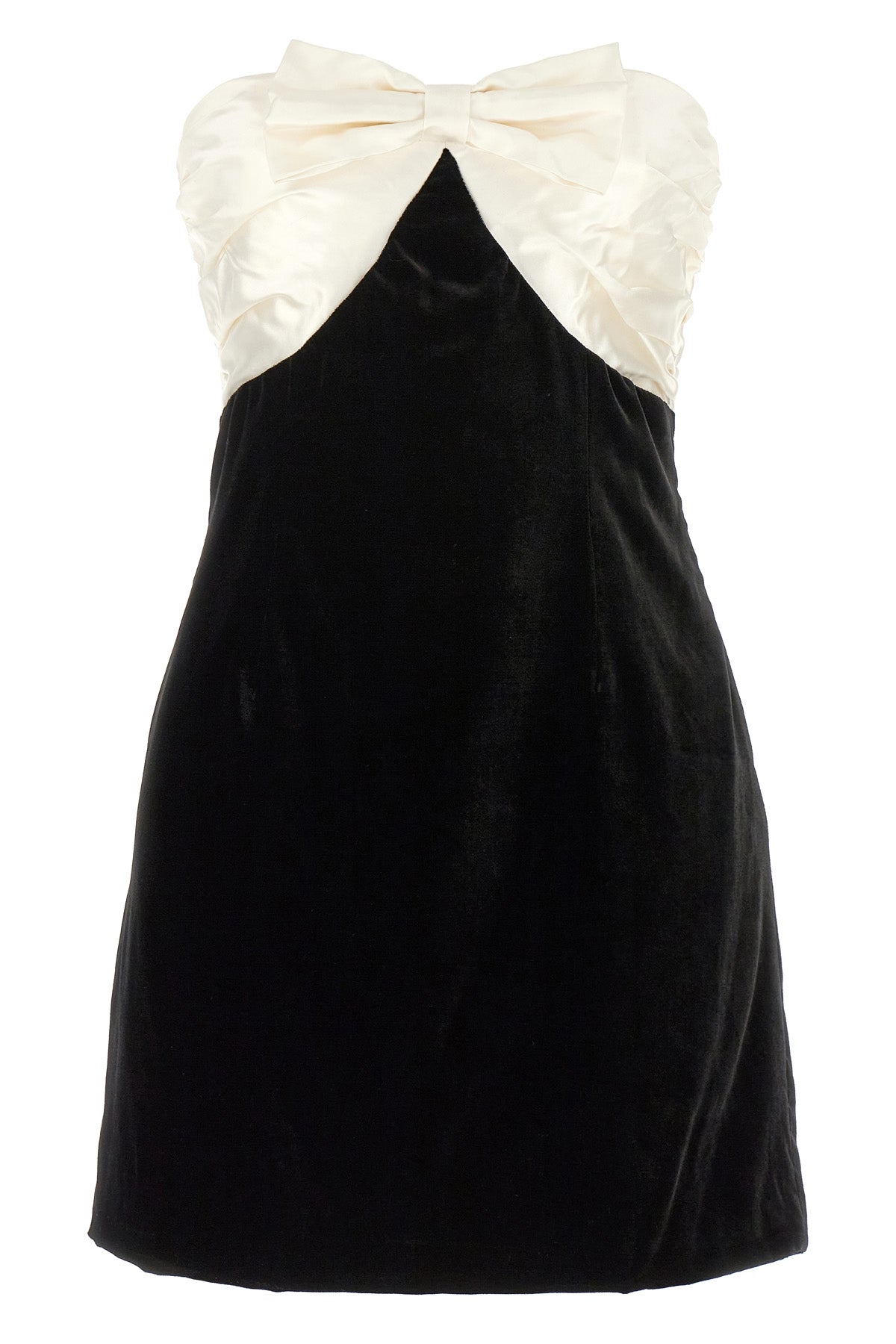 short dress in satin and velvet