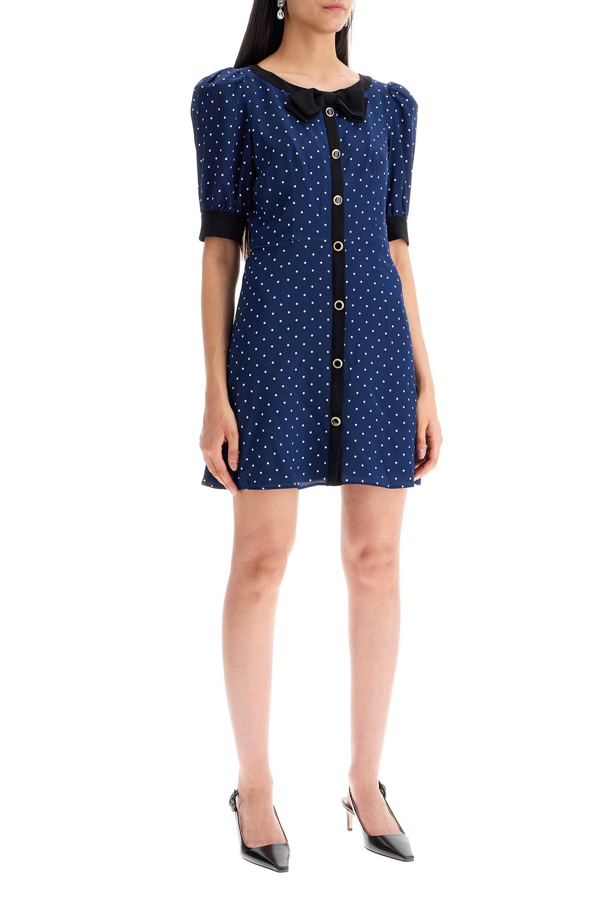 'silk polka dot mini dress