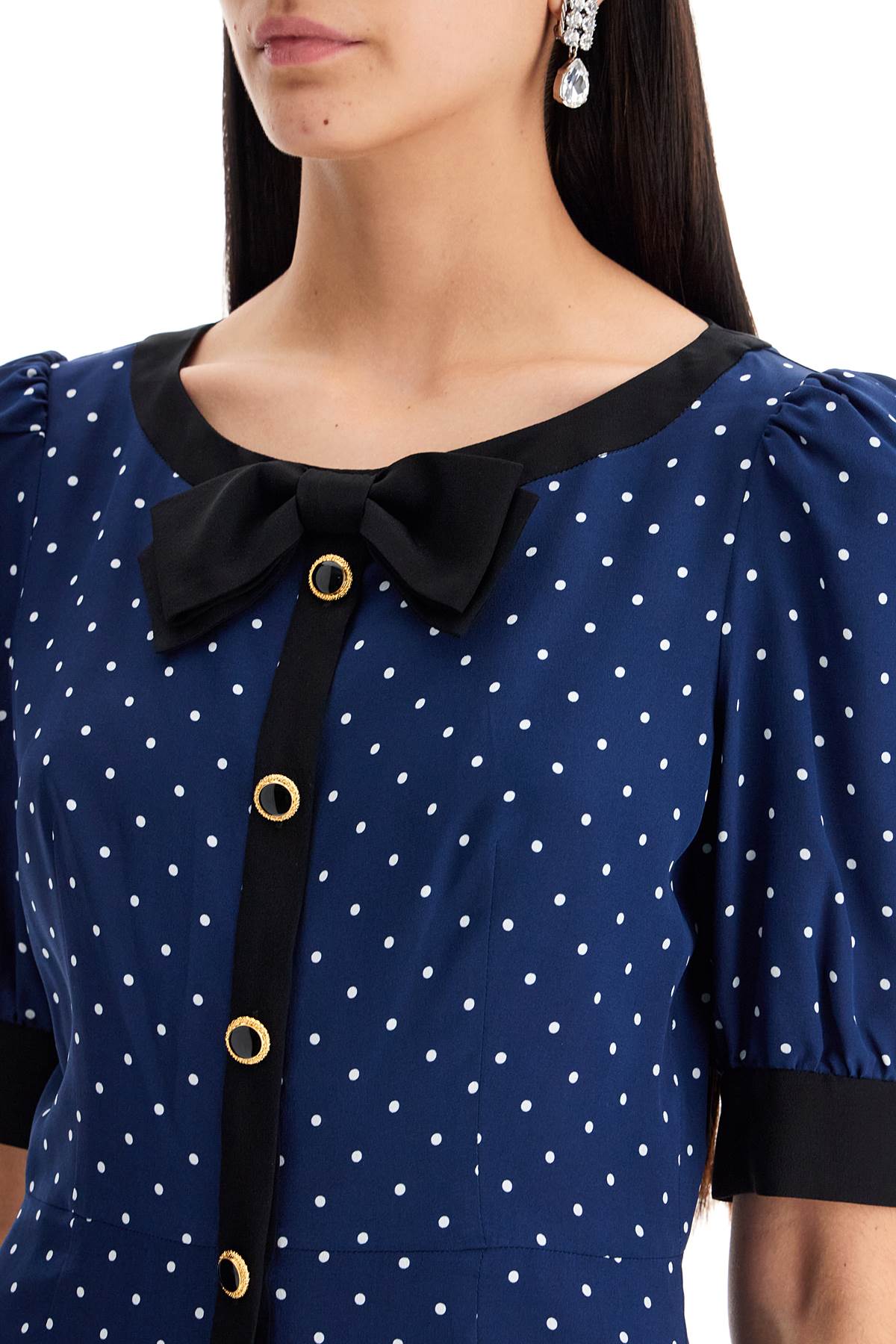 'silk polka dot mini dress