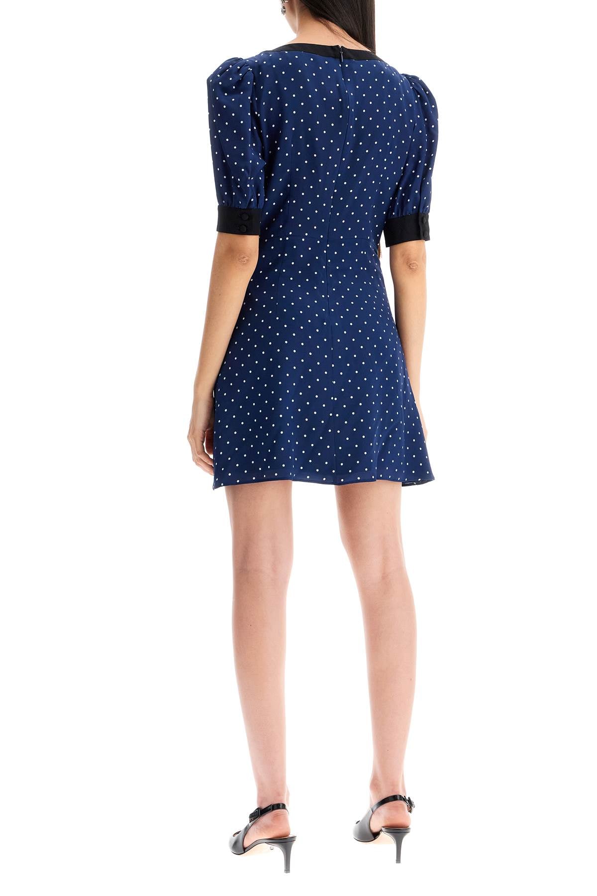 'silk polka dot mini dress