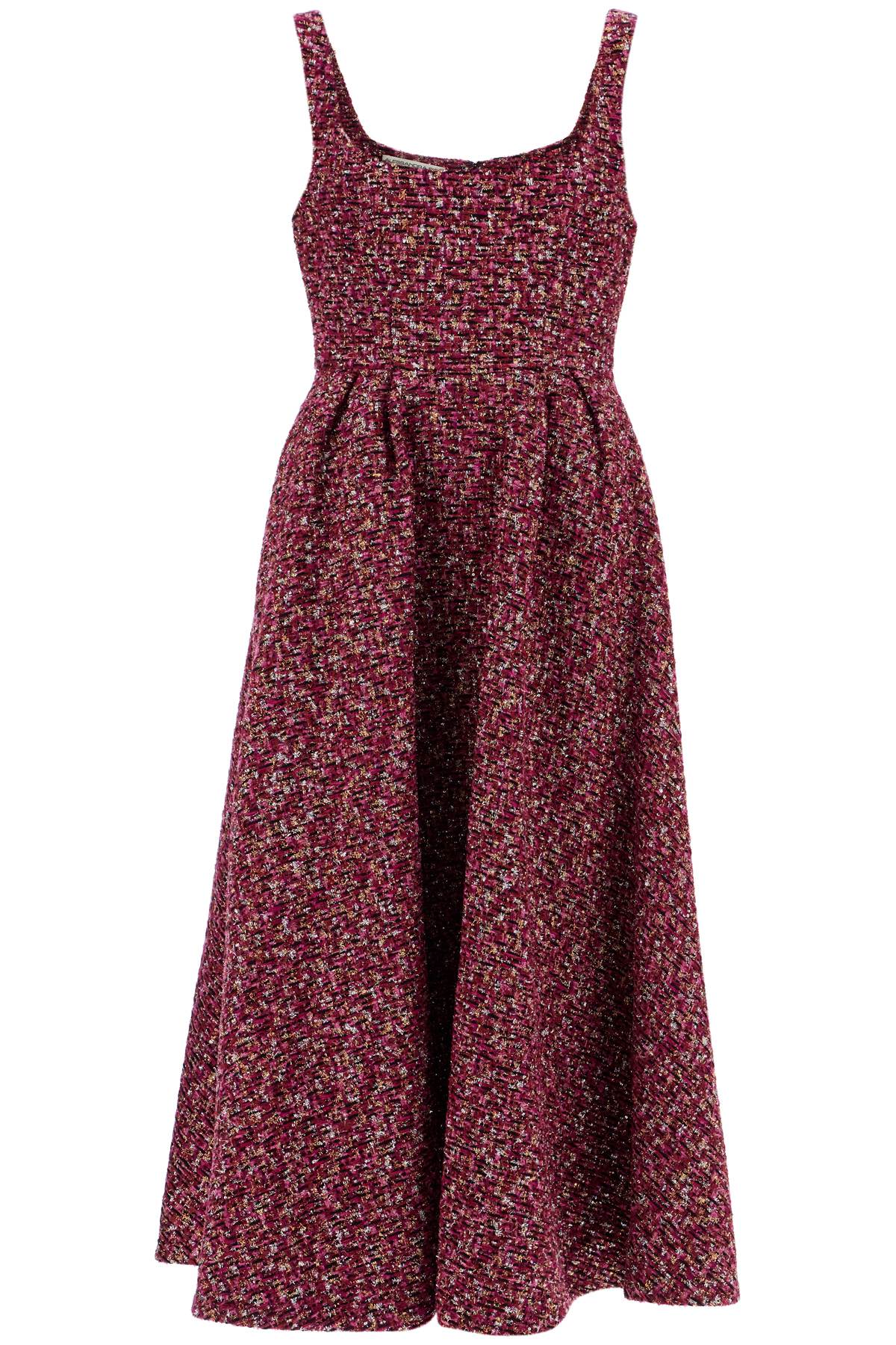 midi dress in tweed with sequ