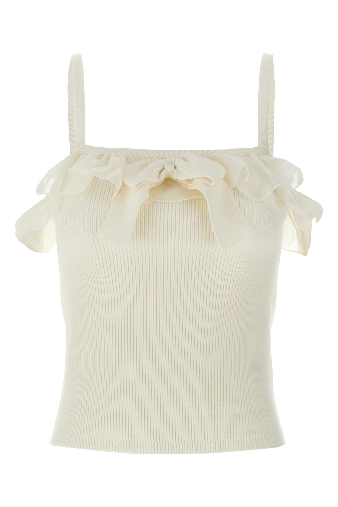 ALESSANDRA RICH 42 ribbed stretch wool and cashmere blend top