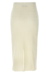 midi skirt in ribbed stretch wool and cashmere blend