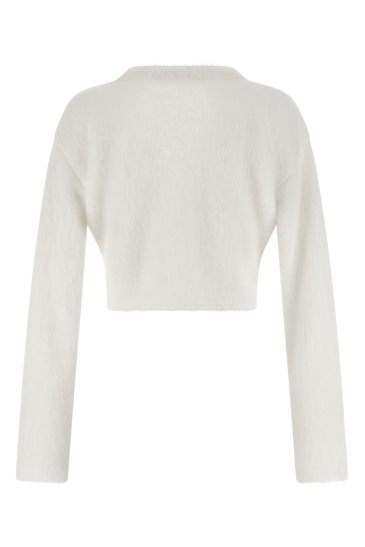 carded mohair cardigan in alpaca and wool blend