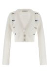 carded mohair cardigan in alpaca and wool blend