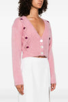 carded mohair cardigan in alpaca and wool blend