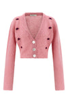 carded mohair cardigan in alpaca and wool blend