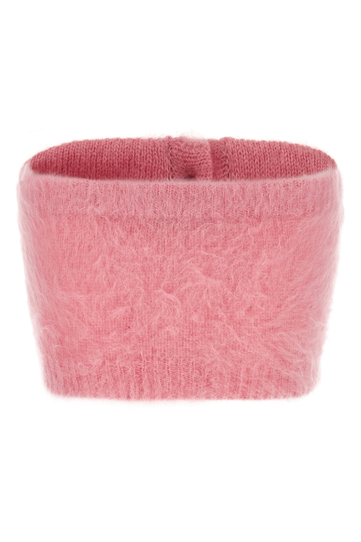 sleeveless band top in carded mohair wool