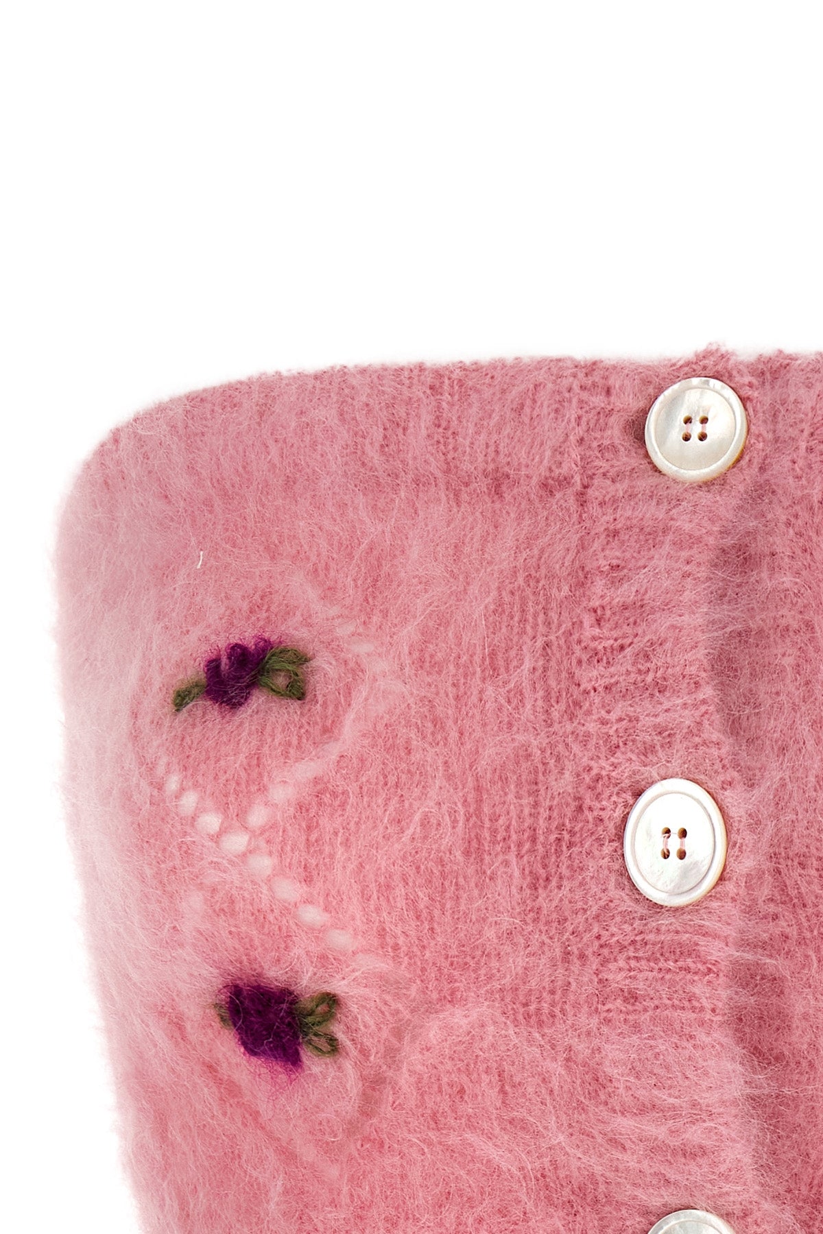 sleeveless band top in carded mohair wool