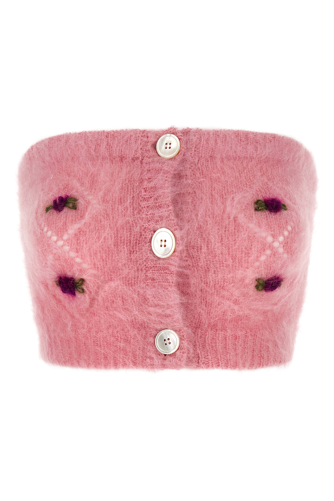 ALESSANDRA RICH 38 sleeveless band top in carded mohair wool
