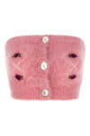 sleeveless band top in carded mohair wool