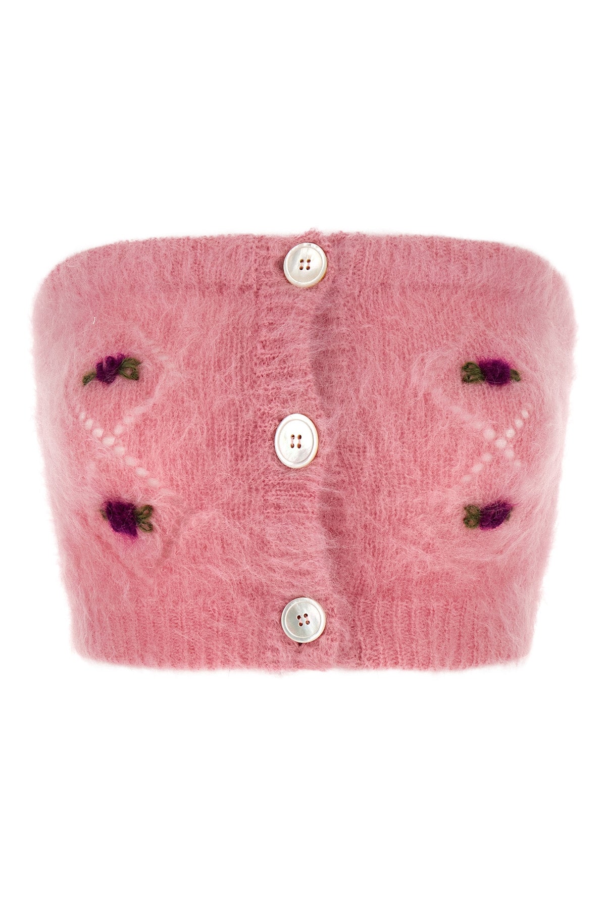sleeveless band top in carded mohair wool