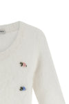 carded mohair cardigan in alpaca and wool blend