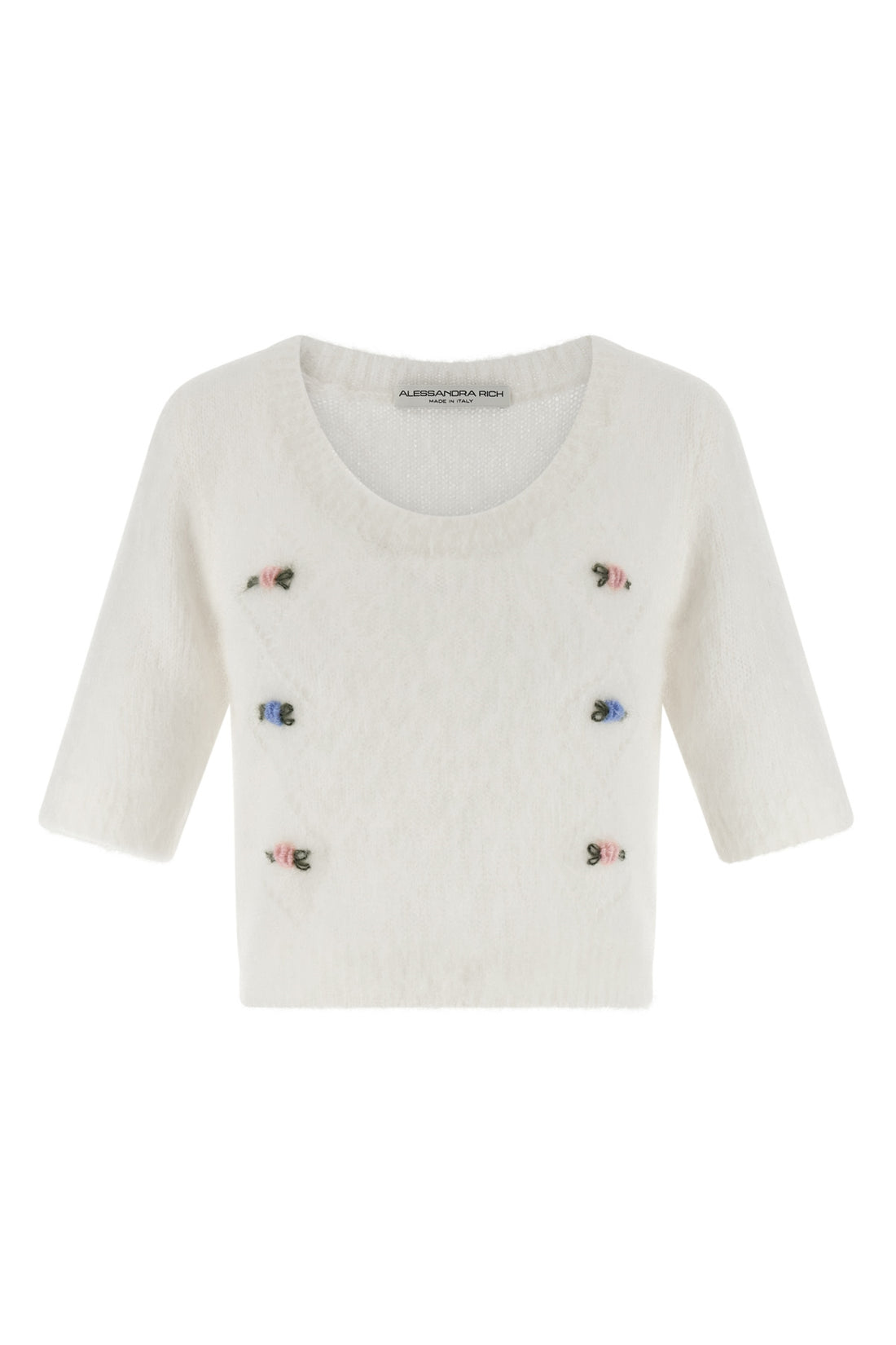 ALESSANDRA RICH 42 carded mohair cardigan in alpaca and wool blend