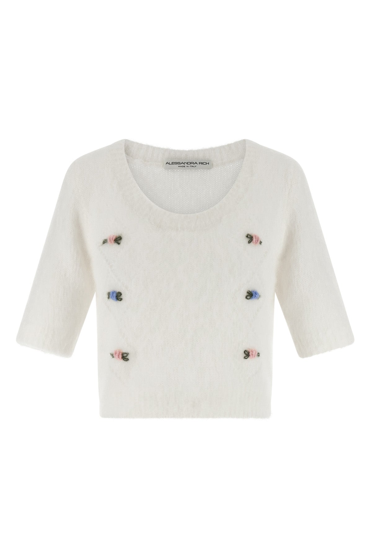 carded mohair cardigan in alpaca and wool blend