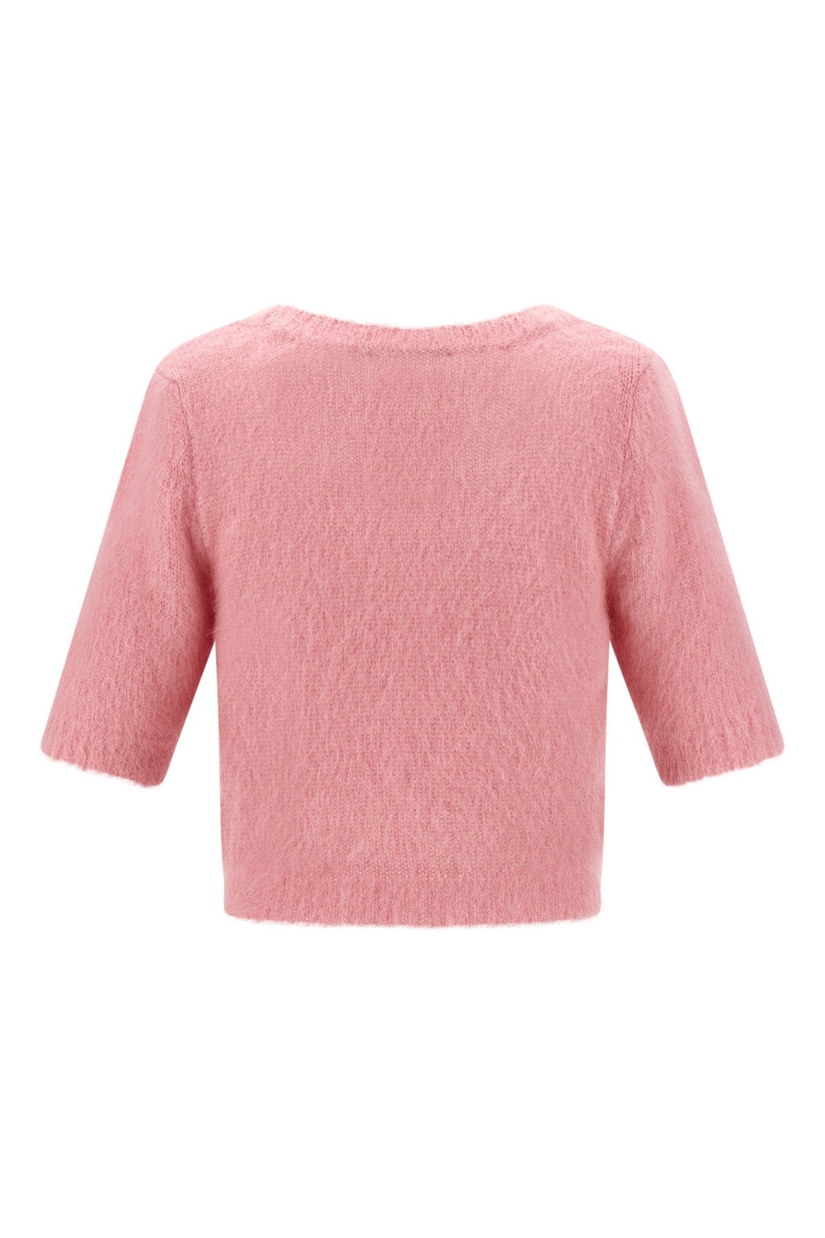 carded mohair cardigan in alpaca and wool blend