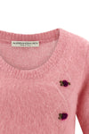 carded mohair cardigan in alpaca and wool blend