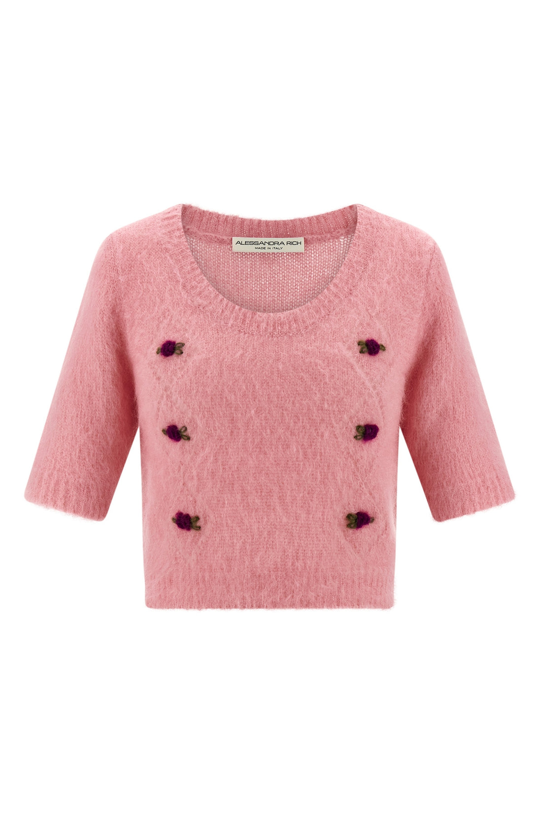 ALESSANDRA RICH 38 carded mohair cardigan in alpaca and wool blend