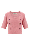 carded mohair cardigan in alpaca and wool blend