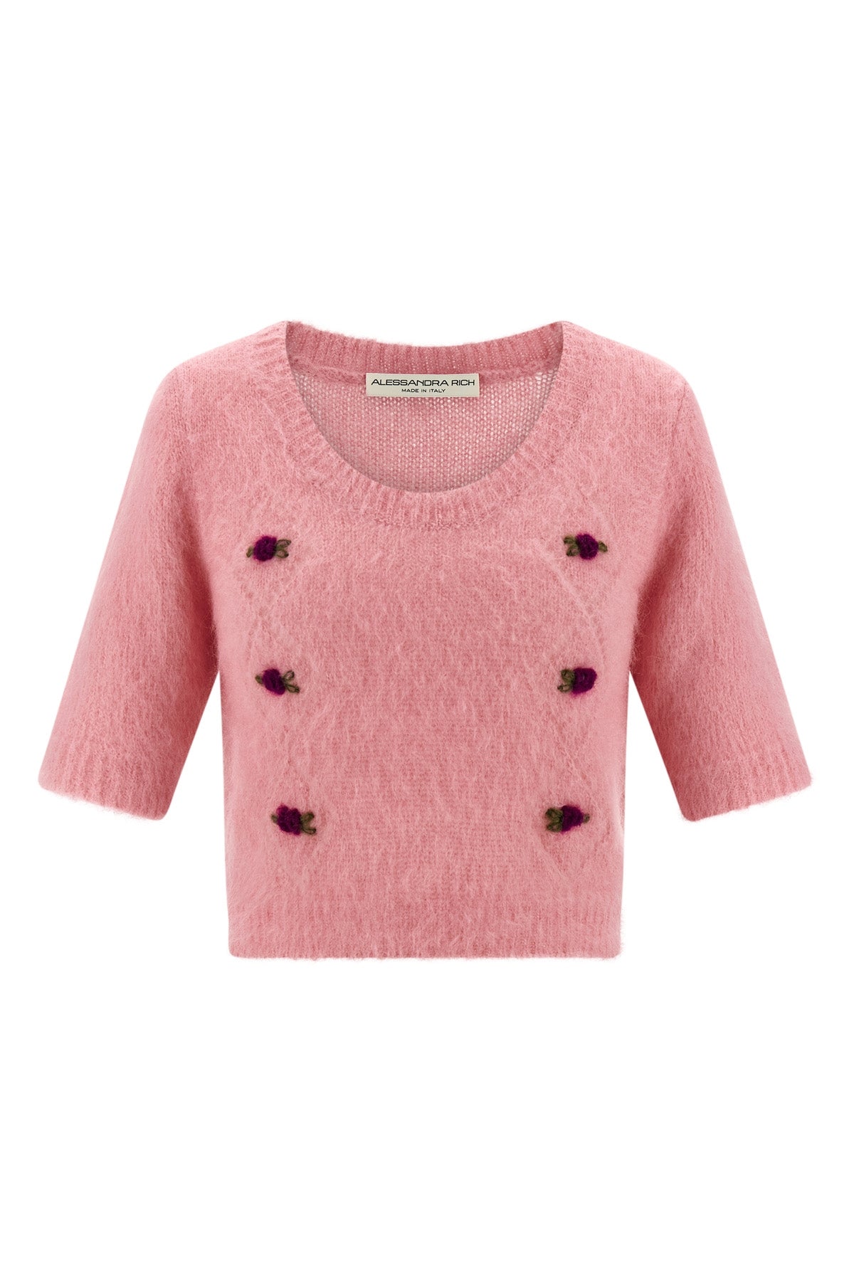 carded mohair cardigan in alpaca and wool blend