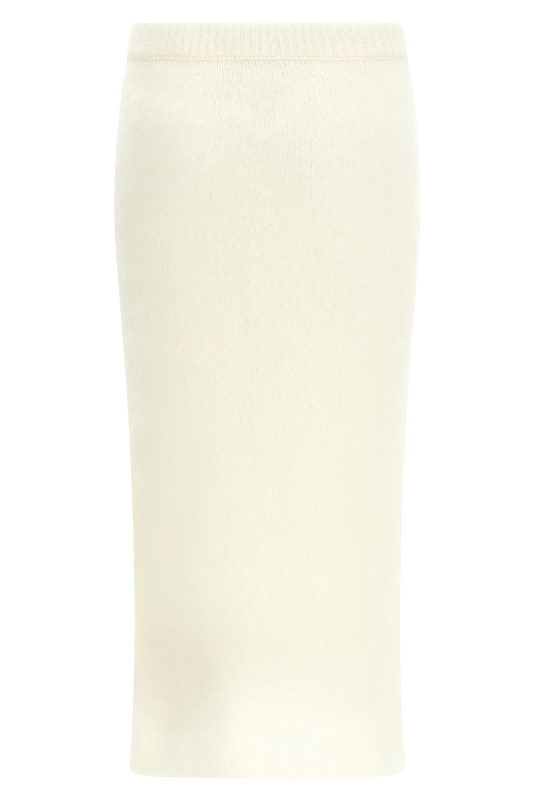 ALESSANDRA RICH 38 carded mohair wool knit midi skirt